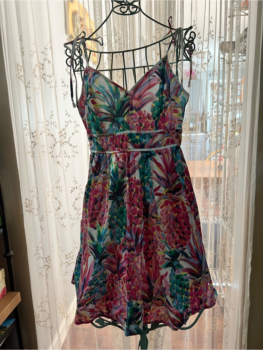 J. Crew Pastel Watercolor Slip Dress in Pink, Green & Blue